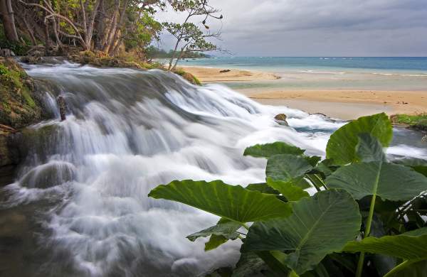 Waterfall into the sea