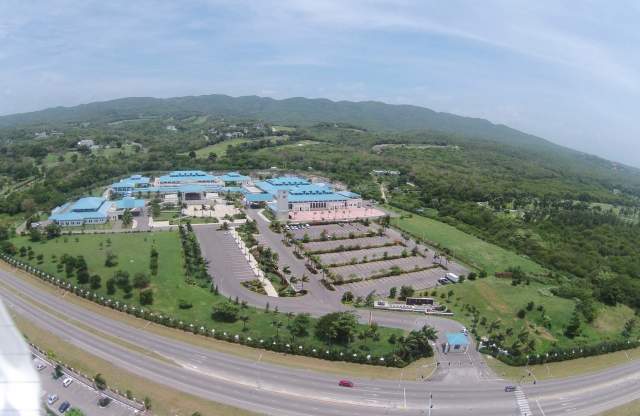 Aerial View of Montego Bay Convention Centre from road - MBCC